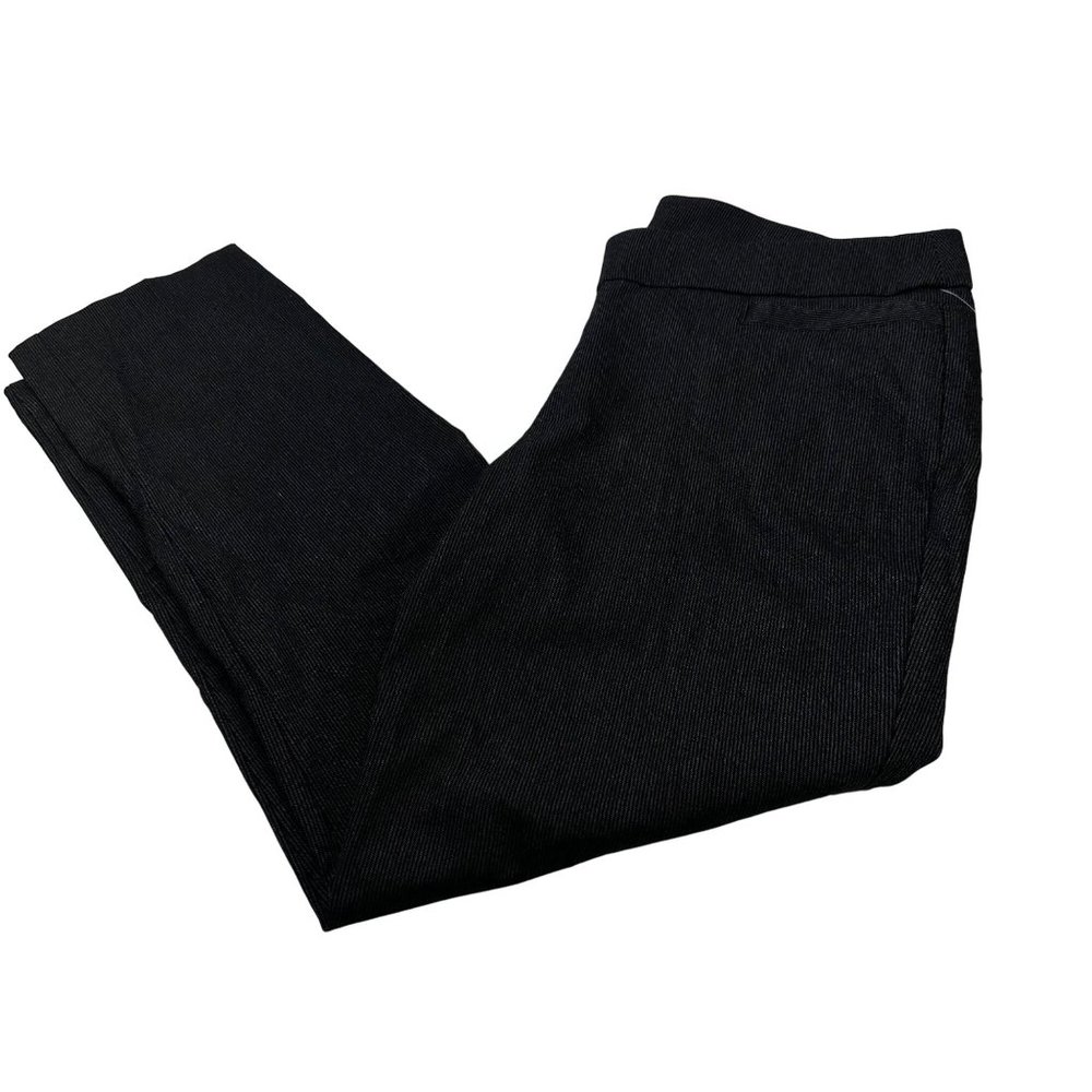 Studio Works Women's Size 16 Petite Briggs Pant Slimming Striped Black Charcoal